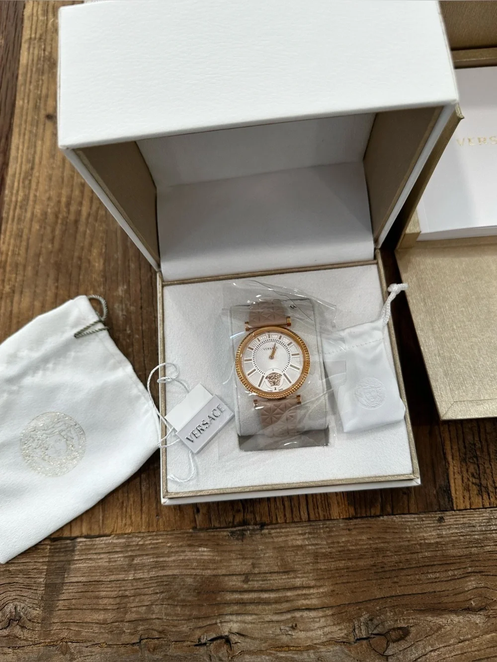 Versace Gold and Beige Women's Watch